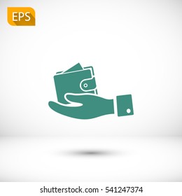 wallet in hand icon. One of set web icons