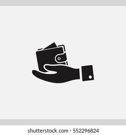wallet in hand icon. One of set web icons