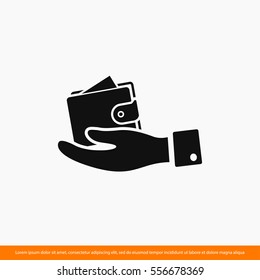 wallet in hand icon. One of set web icons