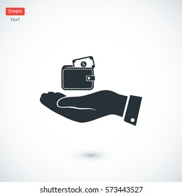 Wallet in hand icon, vector best flat icon, EPS