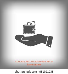 Wallet in hand icon, vector best flat icon, EPS