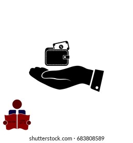Wallet in hand icon, vector best flat icon, EPS