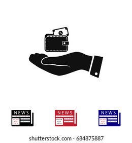 Wallet in hand icon, vector best flat icon, EPS