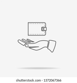 Wallet and hand icon. Vector concept illustration for design.