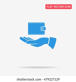 Wallet and hand icon. Vector concept illustration for design.