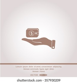 Wallet in hand. icon  web icons