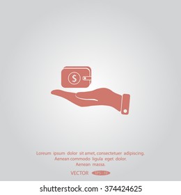 Wallet in hand. icon web icons