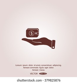 Wallet in hand. icon web icons