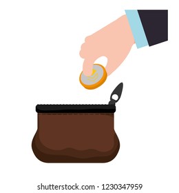 wallet and hand with stratis