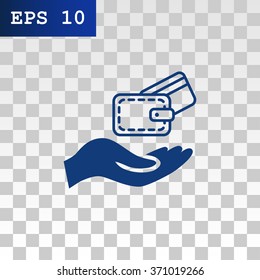 wallet and hand web icon. vector design