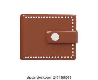  Icono de billetera Ilustración de renderizado 3d