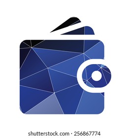 Wallet icon Abstract Triangle Geometrical background 