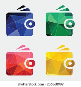 Wallet icon Abstract Triangle Geometrical background 