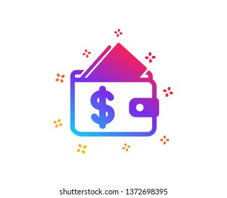 Wallet icon. Affordability sign. Cash savings symbol. Dynamic shapes. Gradient design wallet icon. Classic style. Vector