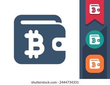 Wallet-Symbol. Bitcoin, Kryptowährung, Kryptowährung. Professionelles Symbol für perfekte Vektorgrafik.