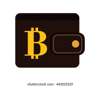 wallet icon. Bitcoin design. vector graphic