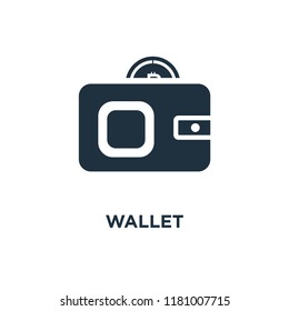 Wallet icon. Black filled vector illustration. Wallet symbol on white background. Can be used in web and mobile.