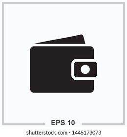 wallet icon black isolated vector illustration