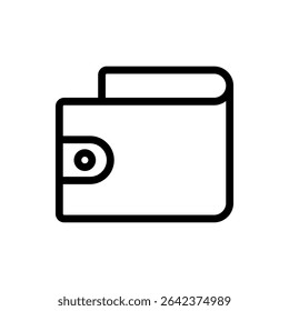 Icono de billetera. Ilustración vectorial negra.