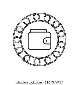 wallet icon with blockchain concept. future technology. vector design.