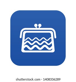 Wallet icon blue vector isolated on white background