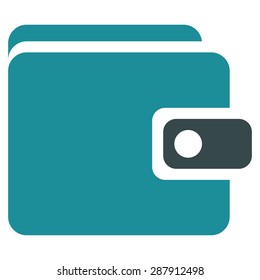 Wallet icon from Business Bicolor Set. This flat vector symbol uses soft blue colors, rounded angles, and isolated on a white background.