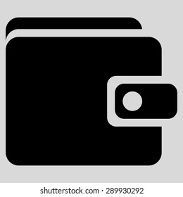 Wallet icon from Business Bi-color Set. This flat vector symbol uses black color, rounded angles, and isolated on a light gray background.