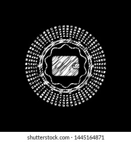 wallet icon with chalkboard texture