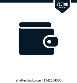 Wallet icon collection in solid color or glyph style