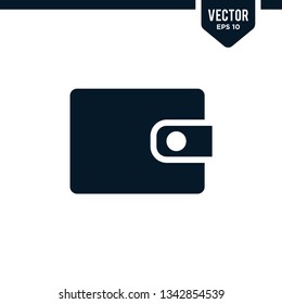 Wallet icon collection in solid color or glyph style