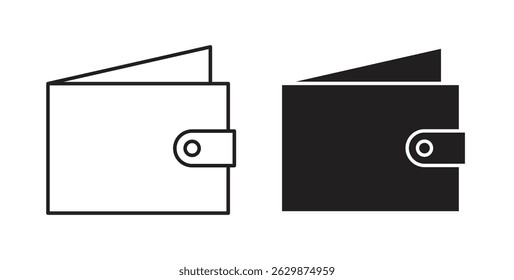 Wallet icon collection for UI on white background
