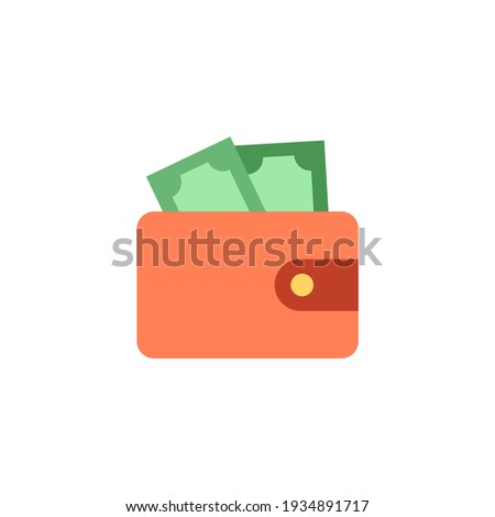 wallet icon in color icon, isolated on white background 