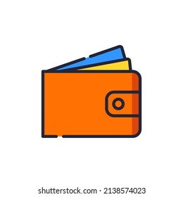 wallet icon of color style vector template