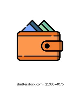 wallet icon of color style vector template