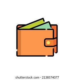 wallet icon of color style vector template