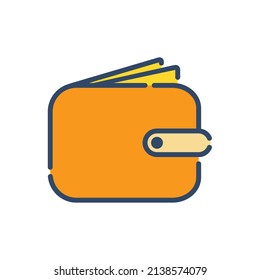 wallet icon of color style vector template