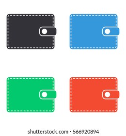 Wallet icon - colored vector  set