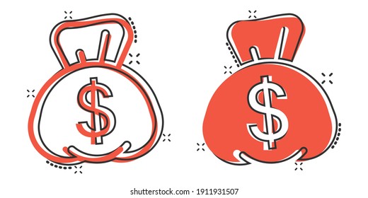 Wallet icon in comic style. Purse cartoon vector illustration on white isolated background. Finance bag splash effect business concept.