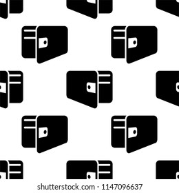 Wallet Icon, Currency Holder Seamless Pattern Vector Art Illustration