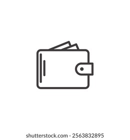 Wallet Icon Depicting a Leather Money Holder in Black and White