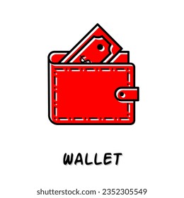 Wallet icon design for business. Stock vector icon.