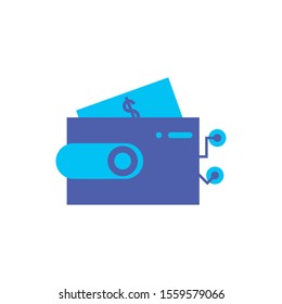 wallet icon design, Digital technology communication social media internet web and wireless theme Vector illustration