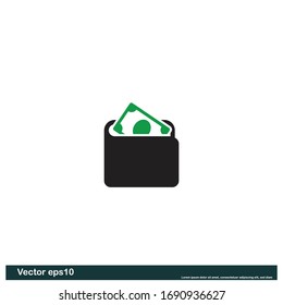Wallet icon design element Logo template