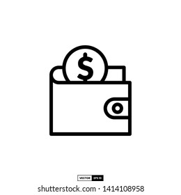 Wallet icon, design inspiration vector template for web design or mobile app