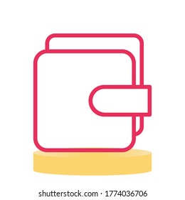 Diseño de iconos de cartera con estilo de línea roja