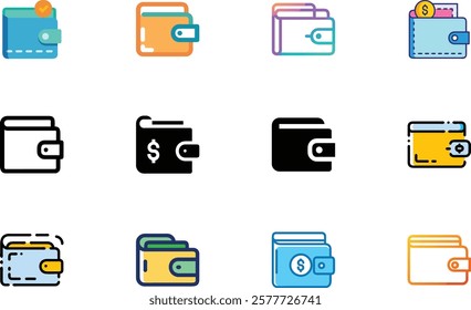 Wallet icon design set on white
