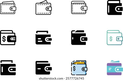 Wallet icon design set on white