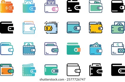 Wallet icon design set on white