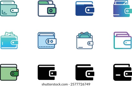 Wallet icon design set on white
