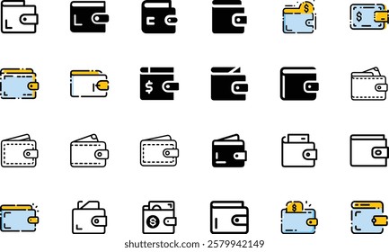 Wallet icon design set on white
